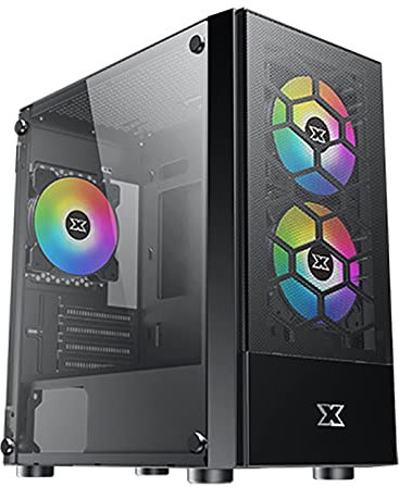 Xigmatek EN47758 - Carcasa Mini Torre Micro ATX Oreo RGB con Panel acristalado, Color Negro