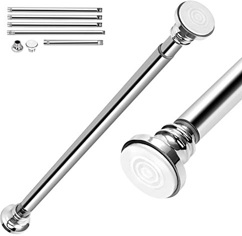 EC Breath Upgraded 56-304.5cm Extendable Shower Curtain Tension Pole, Free Combination Pole Set, Telescopic No Drill Stainless Steel Clothes Hanging Bar Rail for Bath,Closet,Wardrobe,Door,Kitchen