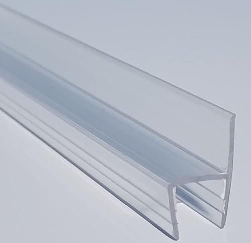VisuAllglass - Junta para cortina de cristal, Repuesto universal transparente de 2 m. Para cristales de 6-8-10 mm. Válido en perfil ducha - mampara tipo corredera y plegable. (Junta h minúscula 6 mm)