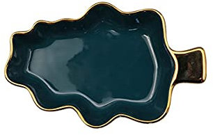 Ceramics Baking Dishes,ceramic dishes,bakeware,Ceramic Baking Dish Porcelain Bakeware Ceramic Baking Tray Pie Dish Non-Stick Pie Plate, Creative Leaf Shape, 1 Piece,Pink,7Inch ( Color : Green , Size :