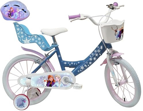 A.T.L.A.S. Mädchen Fahrrad 16 Zoll Kinder Eiskönigin/Frozen + Helm, blau/weiß, 16''