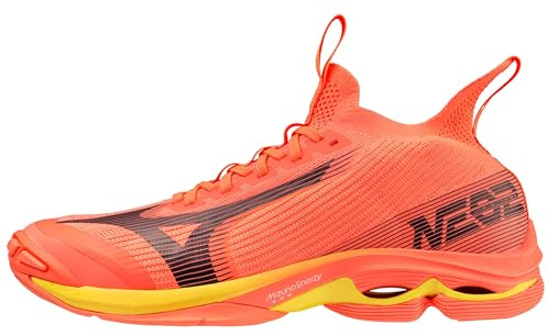 Mizuno Wave Lightning Neo2, Volleyball Shoes Unisex Adult, Neonflame Black Bolt 2, 14.5 UK