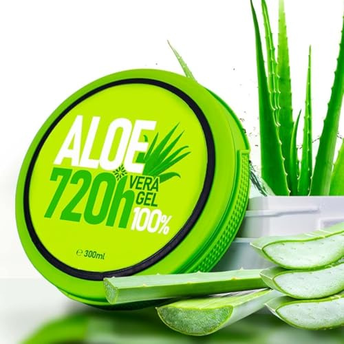 Gel de Aloe Vera 720h, Máxima Calidad, de Agricultura Orgánica en España - Absorción Rápida, No Pegajoso, 100% Natural, Sin Espesantes Artificiales - Alivio de Quemaduras Solares, 300 ml