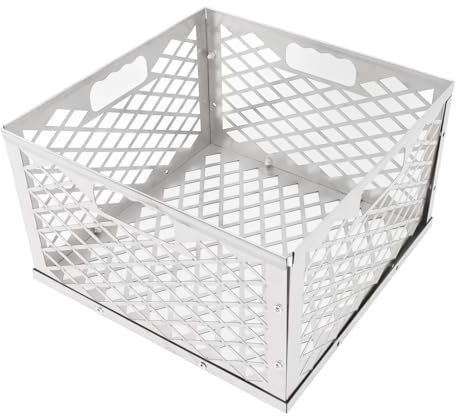 Heaveant Caja De Carbón, Cesta De Carbón para Barbacoa De Acero Inoxidable, Cesta para Fogón De Carbón, Accesorios para Parrilla De Cesta para Fuego De Carbón para Barbacoa