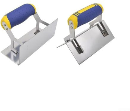 HEBEOT 2Pcs Dry Wall Internal Corner Trowel Stainless Steel Concrete Set Lining Plastering Trowel Angled Hand Tool Concrete Edgers For Plastering And Brickwork(a)