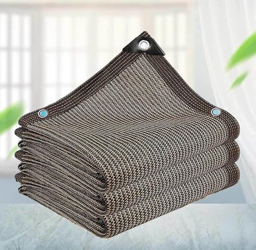 Toldo de jardín de tela de vela para jardín, tejido transpirable, protección solar termoaislante para invernaderos, patios y plantas de flores, marrón, 2 x 5 m