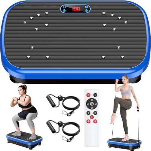PUREROYI Vibration Plate Exercise Machine Weight Loss, Whole Body Vibration Plate for Lymphatic Drainage, 180 Adjustable Speeds Vibrating Plate 330 Lbs Capacity Fitness Platform for Women Men