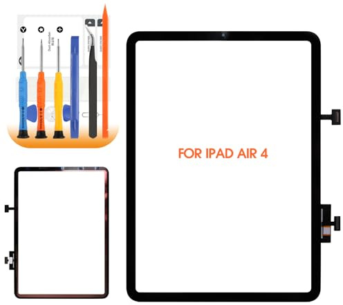 AGCUT für iPad Air 4 Touch Screen für iPad Air4 10.9 Zoll Bildschirm für iPad Air 4th Generation A2324 A2072 A2325 A2316 Digitalisiergerät Bildschirme Reparatur Set Schwarz, Kein LCD Bildschirm
