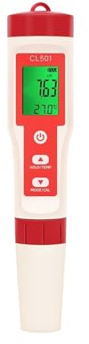 per acqua potabile, acquari e altro ancora Misuratore di pH/CL2/H2/ORP/temperatura, rilevatore di cloro, tester digitale 5 in 1 for la qualità dell'acqua for piscine, acqua potabile, acquario(5 in 1)