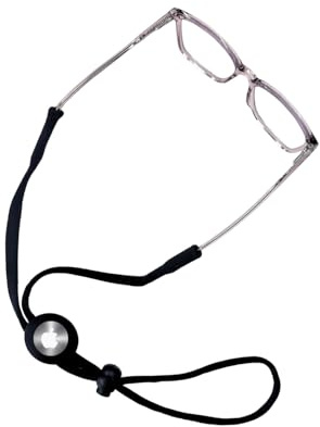 Lanière de lunettes de soleil réglable avec support compatible avec AirTag Tracker - Pour prévenir la perte de lunettes de soleil - Noir