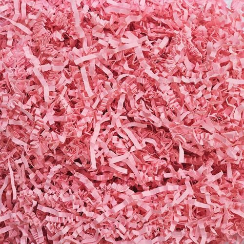 KdmNzoo – 150g- Pink Crinkle Cut Paper Shred Filler for Gift Wrapping, Gift Box Stuffing Birthdays, Basket Filling Mother's Day Christmas