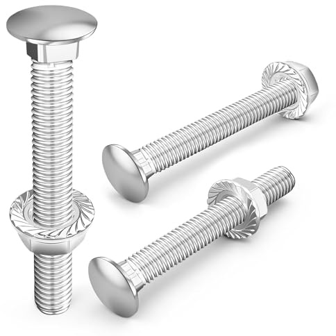 Jyvex Lot de 30 vis de carrosserie M6 x 80 mm M6 galvanisées DIN 603 Vis à tête bombée M6 en acier inoxydable pour meubles, décoration, industrie de construction