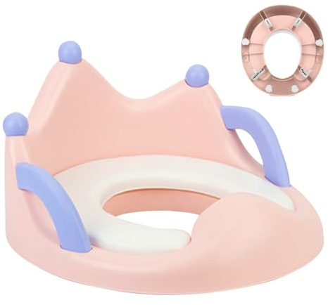 BommFu Children's Toilet Seat, Potty Seat for Toilet, Non-Slip, Comfortable Toilet Seat with Handles, Portable Potty Training Seat, Waterproof Toilet Trainer with Backrest for