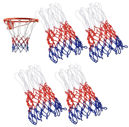 Basketball Net, Netball Net Replacement for Outdoor and Indoor Hoops, 4-Pack Durable Nets for Basketball Accessories, 45 cm