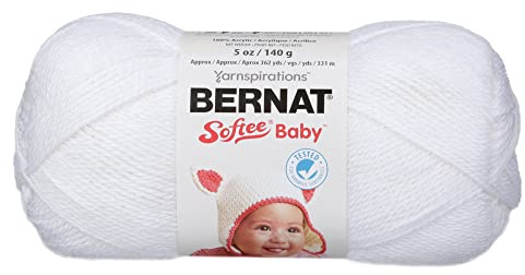 Bernat Softee Baby Yarn, 5 oz, White, 1 Ball
