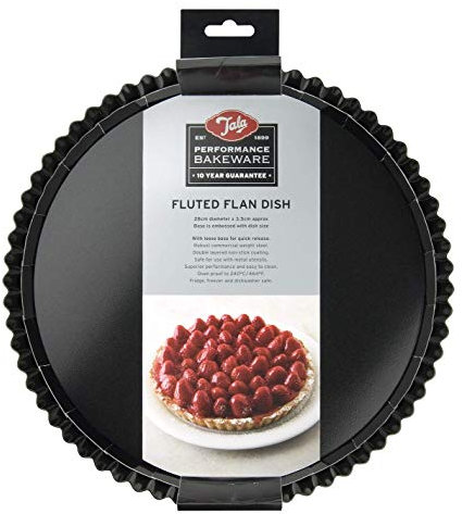 Tala Moule à tarte cannelé Performance 28 cm, acier carbone professionnel avec revêtement antiadhésif Eclipse, fond amovible, idéal pour tartes sucrées ou salées, flans, quiches ou desserts