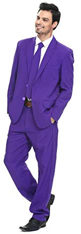 U LOOK UGLY TODAY Homme Costume Party Suit de Noel Coupe Normale Costumes de Fête Camaïeu y Compris Le Pantalon et la Cravate, Violet, XXL
