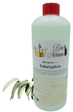 Dufte Momente | Whirlpool Duft Eukalyptus 1.000ml | mit naturreinen und natürlichen ätherischen Ölen | kein Schaum | vegan und ohne Tierversuche