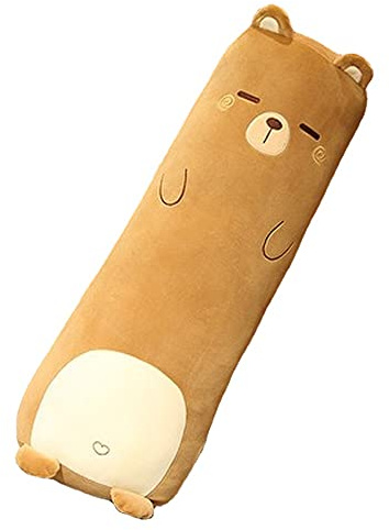 MUPI Long Plush Cute Body Pillows 27 Cuddle Stuffed Animal Shaped Bed Body Pillows Soft Cotton Plushies Doll Toy Gifts for Boys Girls Kids Adults (Bear, 27 Inch)