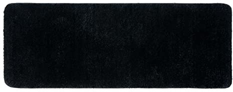 MIULEE Teppich Badematte Badezimmerteppich rutschfest Waschbar Badteppich Bettvorleger Badvorleger Saugfähige Duschvorleger Fussmatte für Wohnzimmer Schlafzimmer Badezimmer 45x120 cm Schwarz