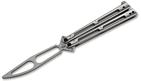 BÖKER PLUS® Papillon Trainer - hochwertiges Butterfly Trainer Messer - legales Balisong Trainingsmesser mit Edelstahl Griff - Übungs-Messer mit Dummy Klinge ungeschärft
