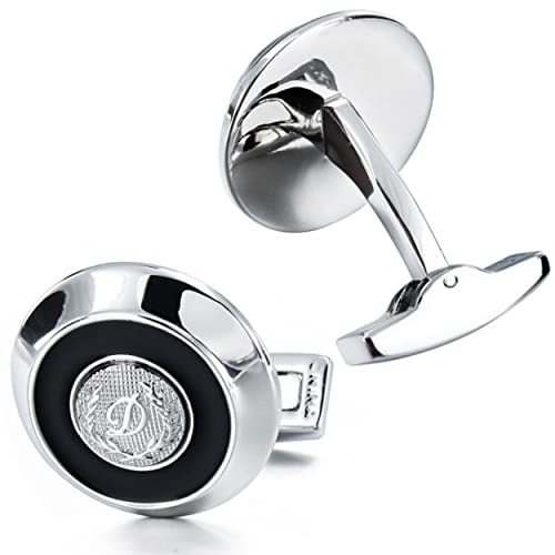 Bouton de Manchette Noir | Boutons de Manchette Homme Luxe | Cadeau pour Homme Mariage en Acier Inoxydable | Bijoux pour Chemise Smoking