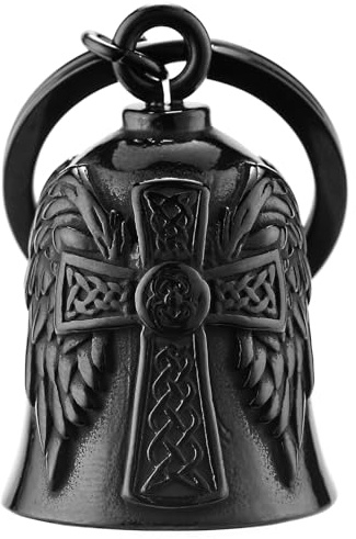 Motorcycle Men Bells - Motorcycle Angel Bell for Men Women,Bell Biker Accessory,Guard Riding Safety (Black) (Black)