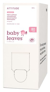 ATTITUDE Baby Fabric Softener, Plant and Mineral-Based Ingredients, HE Compatible, Vegan and Cruelty-free Laundry and Household Products, Unscented, Bulk Refill, 80 Loads, 2 Liter