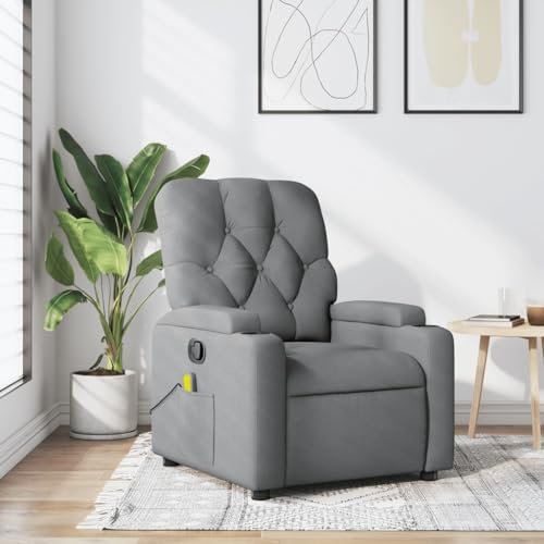 Gecheer Massagesessel Liegefunktion Relaxsessel Fernsehsessel TV Sessel Ruhesessel Polstersessel Relaxliege Liegesessel Loungesessel Wohnzimmersessel Relaxsofa Massagefunktion Hellgrau Stoff