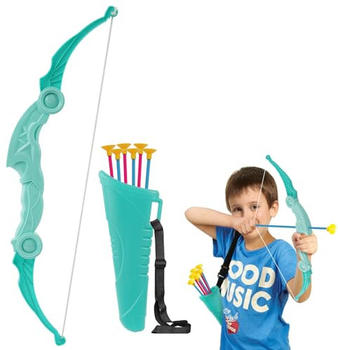 flintronic Bogenschießen Set, Pfeil und Bogen Set für Kinder, Bogenschießen Spielzeug Set Kinder mit 1 Köcher/6 Saugnapfpfeile, für Jungen und Mädchen ab 3-8 Jahren