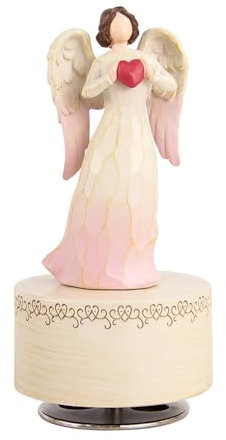 Carillon musicale Lots of Love, angelo custode, statuetta musicale scolpita a mano, idea regalo, carillon per donne, ragazze, mamma, figlia, compleanno, Natale, con scritta You Are My Sunshine