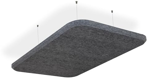 SILENT4® Ljudisolerande tak, 114 x 72 x 5 cm, akustisk bild, akustiska paneler av akustisk, repmontering, mätbart förbättrad rumsakustik tack vare akustiska plattor i mörkgrå