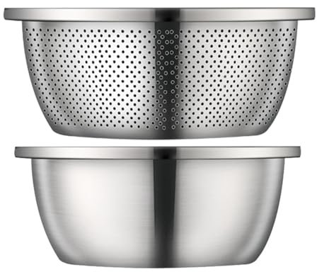 JISADER Scodella da Cucina Scodella per zuppa Scolapasta Scodella Ciotola per mescolare per Lavare Il Riso Lavare Servire la zuppa, 34 cm
