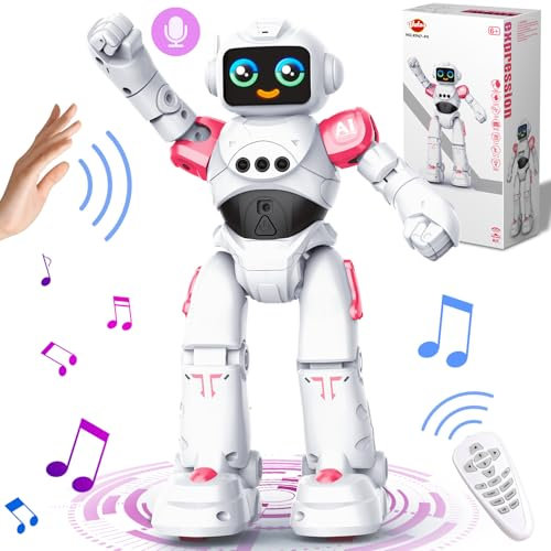 VATOS RC Robot Toys for Kids - Smart Talking Voice Remote Control Toy, Gesture Sensing Programmable Emo Robot Toy for Age 3 4 5 6 7 8 Year Old Boys Girls Birthday Gift Present