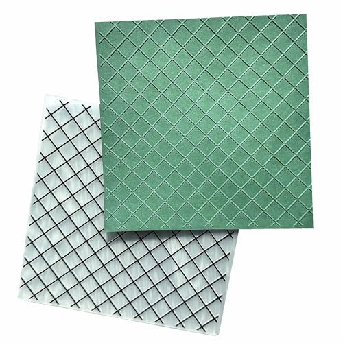 arriettycraft Square Diamond Grid Plastic Embossing Folders for Card Making or Journaling Plaid Backround DIY Embossing Template Photo Album Paper Handmade Scrapbooking Craft Decoration Mold