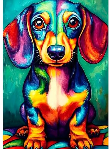 MXJSUA Diamond Painting Erwachsene, Dackel Hund Diamant Painting Bilder 30x40cm 5d Diamond-Painting Geeignet Als Geschenk, Zur Entspannung und Als Wanddeko