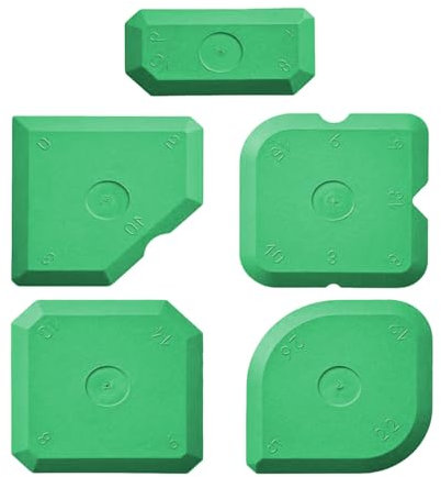Auriselle Juego de 5 Rasquetas de Silicona Rasqueta de Silicona Rasqueta Profesional para Juntas de Silicona para Cocina Baño Madera Cristal (Verde)