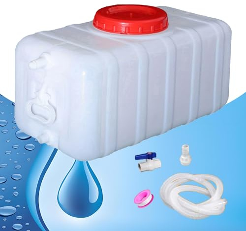 Tung HDPE-vattentank BPA-fri - Mångsidig vattenbehållare med läckagesäker lagring och falltålig struktur för husbilar, camping & nödsituationer(Size:80L)
