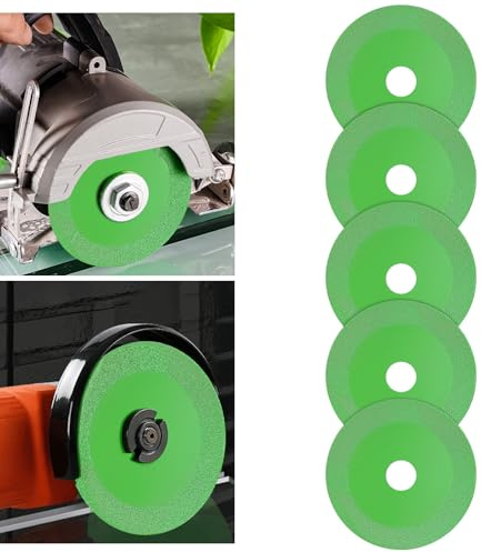 Flintronic 5pcs Disque Coupe Verre, Disque Diamant 125 Carrelage, Disque à Tronçonner Diamant, Disque Carrelage pour Bouteille, Porcelaine, Jade, Granit, Verre(125 x 22,23mm)