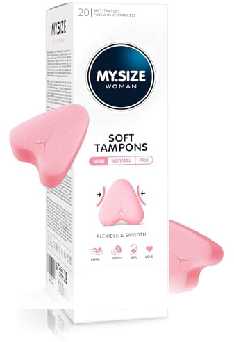 MY.SIZE Woman Soft Tampons MINI, 20 pezzi, tamponi senza filo per sport, amore e spa