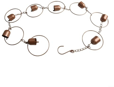 Sandyseptember Funcional para cadenas de lluvia al aire libre, elegantes bajantes de metal para jardines, techos y pabellones (campana)