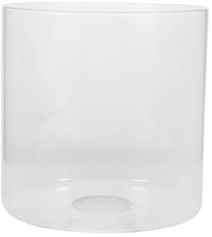 TOBBOMEY Paralume Cilindrico in Vetro Trasparente E27 150X150Mm Copertura Lampada in Vetro Borosilicato Resistente al Calore Ricambio senza Bordo per Lampade a Sospensione e Lampadari