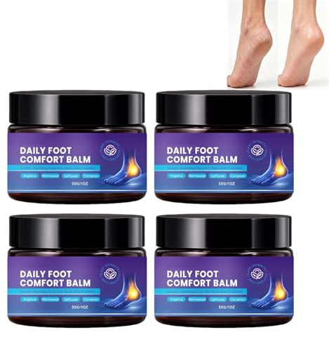 Crema De Cuidado De Pies A Base Vegetal Para Talones Agrietados Secos, Bálsamo Hidratante Para La Piel Delicada, Comodidad Diaria Para Los Pies Correntes Y Atletas, Bálsamo Para Piernas. (4PCS)