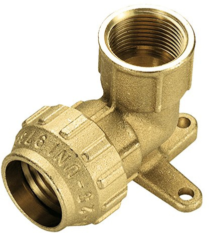 Cornat T617020 Bewässerungsrohre Messing Wandscheibe für PE HD-Rohr, A 20 mm, B 44198 Zoll Innengewinde, Mehrfarbig