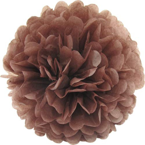 10 papper pompons 35 cm ny // PomPoms blomma kula siden papper pom pom dekor hängande deko rumsdeko blommor pompon Braun 870