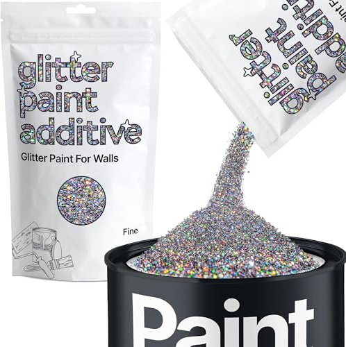 Hemway Gun Metal Grey Holographic Glitter Paint Additive Fine 100g | for Paints & Varnish | Paint Walls Sparkly Add to Emulsion, Acrylic or Lacquer Indoor