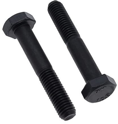 Boulons hexagonaux avec tige M8X40 (paquet de 10) Boulons hexagonaux mécaniques noirs en acier allié haute résistance certifiés norme DIN931 ISO 4014 (8 mm x 40 mm)