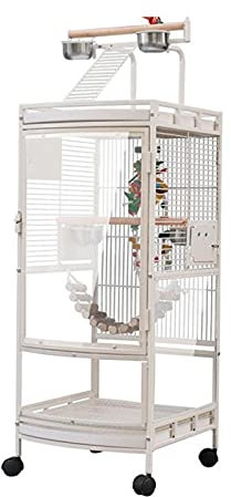 Cages à Oiseaux/Cage Oiseau Cage pratique oiseau double couche oiseau maison extérieure plastique grand plastique cage cage de cage de cage de cockatoo parroquet parroquet avec 4 roulettes Volière Cag