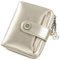SENDEFN Geldbörse Damen Klein,Geldbeutel Frauen Echtes Leder,mit Münzfach Kleines Zipper Brieftasche Kartenhalter mit RFID Blocker (Cd-Gold-n)