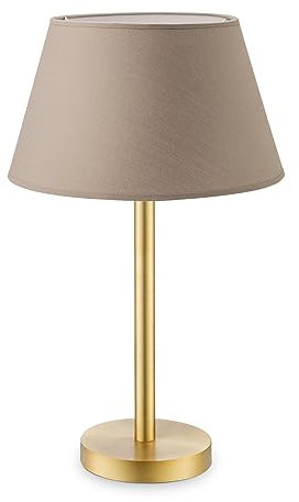 Home Sweet Home Moderne Tischleuchte Largo | 30/30/38cm | taupe| Tischlampe | Messingmetall | geeignet für E27 LED-Lampe | mit Schnurschalter | für Wohnzimmer, Schlafzimmer